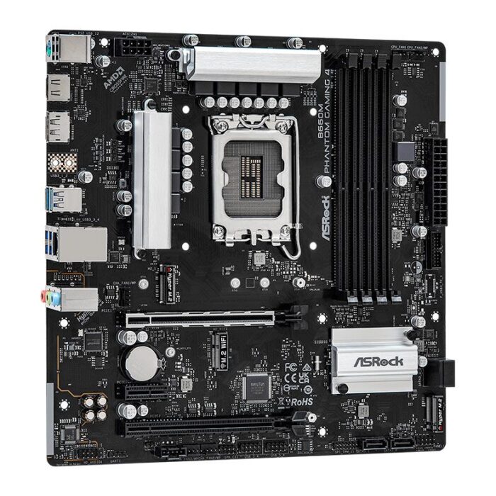 Placa Mae ASRock B660M Phantom Gaming 4, DDR4, Socket LGA1700, M-ATX, Chipset Intel B660, B660M-PHANTOM-GAMING - Imagem 3