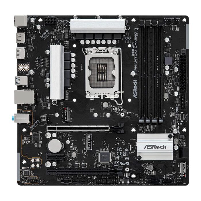 Placa Mae ASRock B660M Phantom Gaming 4, DDR4, Socket LGA1700, M-ATX, Chipset Intel B660, B660M-PHANTOM-GAMING - Imagem 2