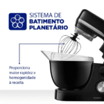 Batedeira Planetária Mondial BP03-B com 12 Velocidades 700W Tigela 4,5L - Preto - 110 Volts - Imagem 3