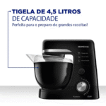 Batedeira Planetária Mondial BP03-B com 12 Velocidades 700W Tigela 4,5L - Preto - 110 Volts - Imagem 2