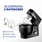 Batedeira Planetária Mondial BP03-B com 12 Velocidades 700W Tigela 4,5L - Preto - 110 Volts - Imagem 5