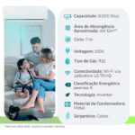 Ar Condicionado Split Hi Wall - Inverter R-32 - LG - Dual Voice + Inteligência Artificial - 9000 Btus - Frio - 220V - Imagem 2