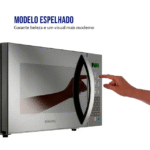 Micro-ondas de Bancada Mondial 34L Espelhado Menu dia a dia MO-02-34-E - Prata/Espelhado - 110 Volts - Imagem 3